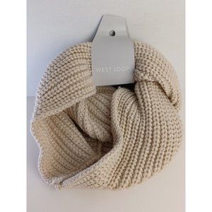 West Loop Infinity Scarf Womens Cream Color Loose Knit, 100% Acrylic / One Size.